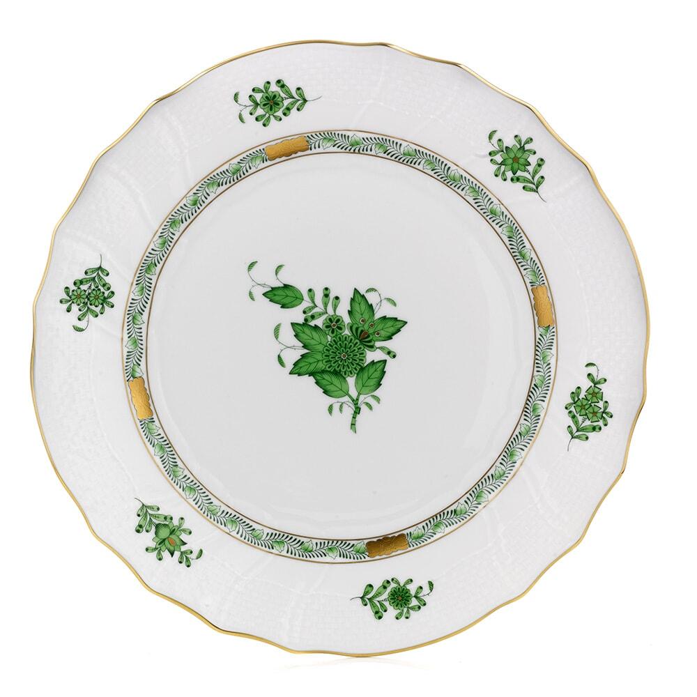 Herend Chinese Bouquet Green Dinner Plate